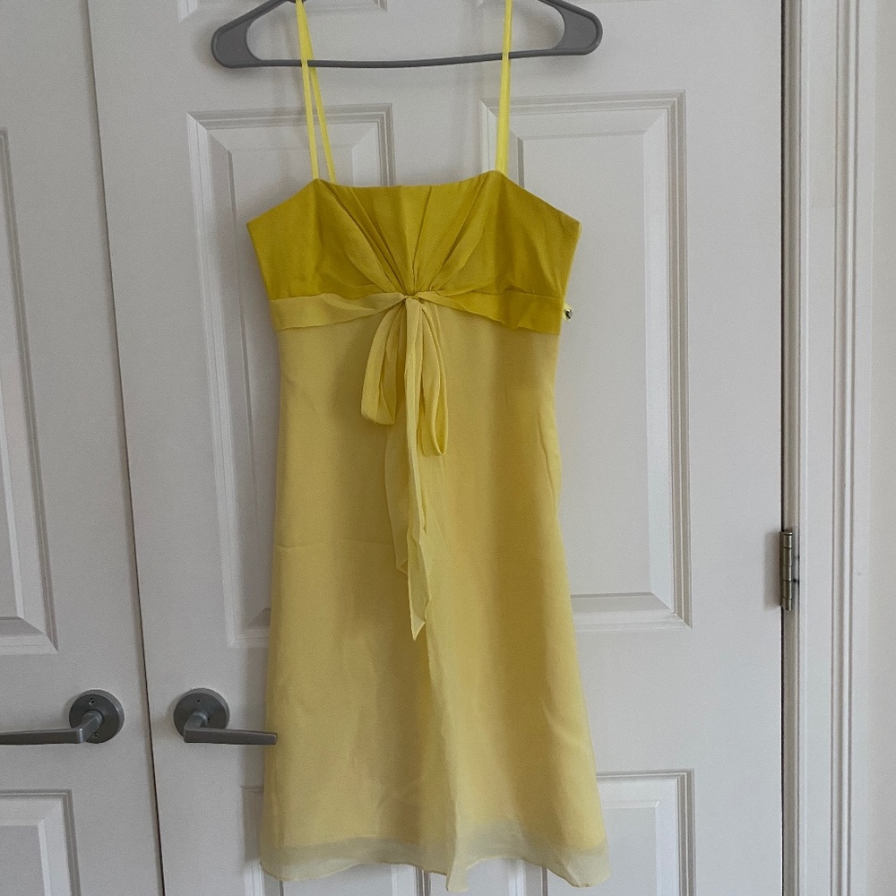 BCBG Maxazria yellow silk dress